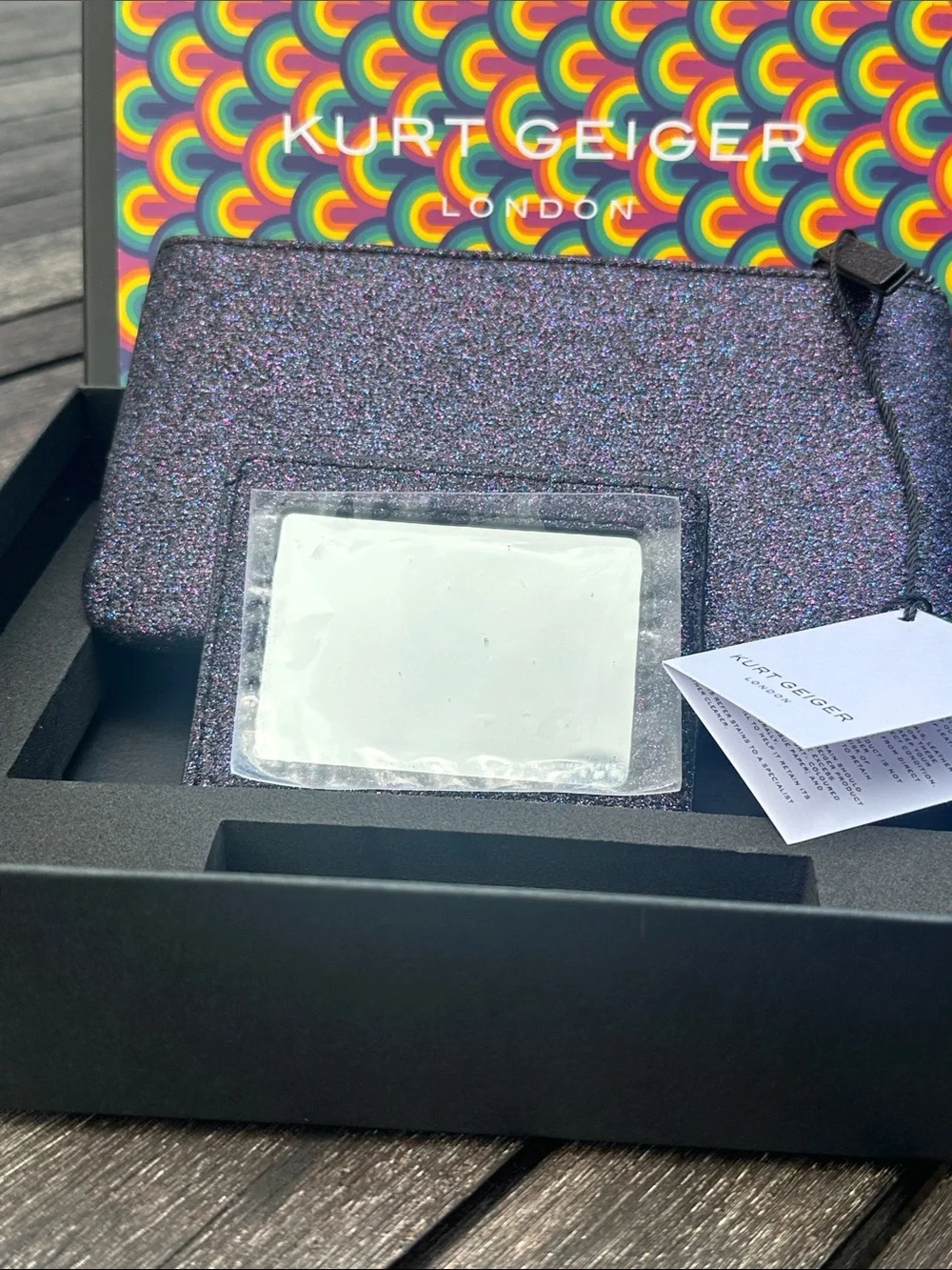 Kurt Geiger Glitter Card Holder and Zip Pouch - NWT